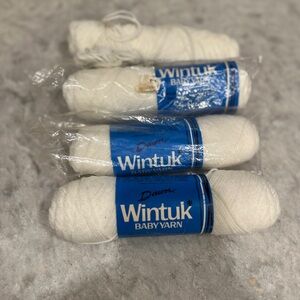 Wintuk Baby Yarn White 4 Piece Vintage